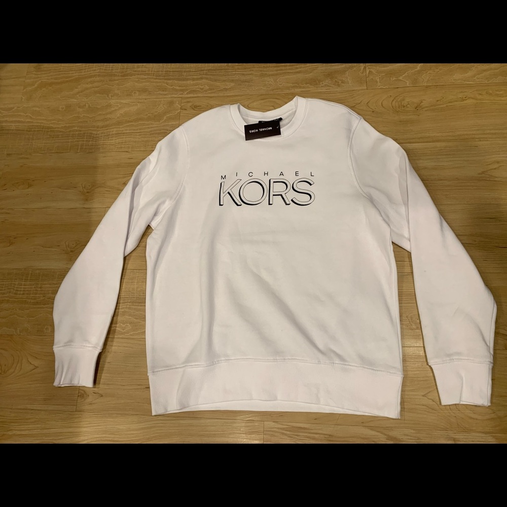 Michael Kors Men’s Cotton Blend Crewneck Sweatshirt MK Graphic Logo White S - XL